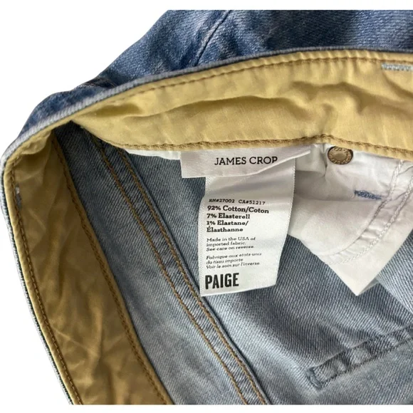 PAIGE James Crop Straight Jeans | Harper (Light Blue) Wash | Size 25 - Picture 5 of 6